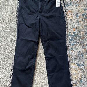 Good American Black Straight Leg Jeans with Side Accents
